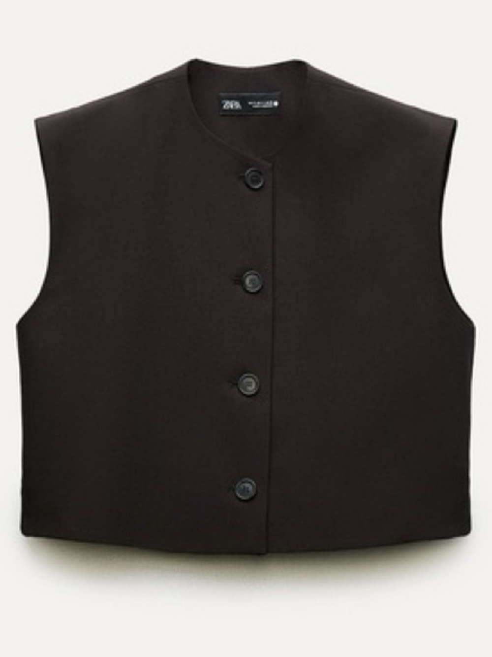 Zara Zw Collection Waistcoat Top Brown Vest